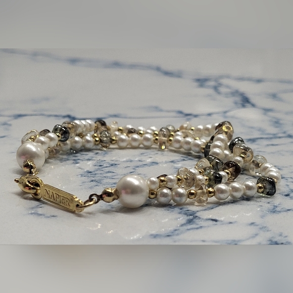 NAPIER faux pearl & multi beaded bracelet - Picture 4 of 5